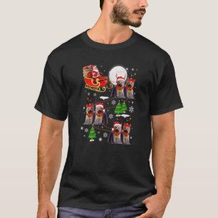Santa Riding Sleigh Yorkshire Terrier Christmas Re T-Shirt