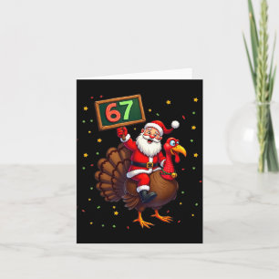 Santa Riding Turkey Take Number 67 Christmas &amp; Card