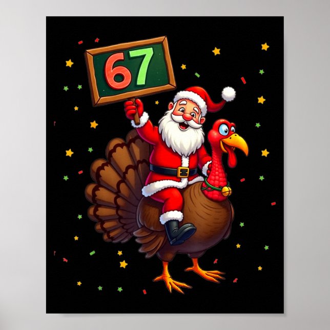 Santa Riding Turkey Take Number 67 Christmas &amp; Poster (Front)