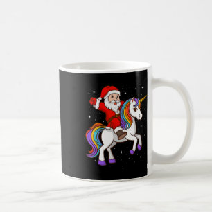 Santa Riding Unicorn Mystical Animal Xmas Magical Coffee Mug