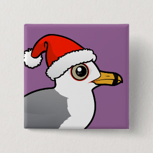 Santa Ring-billed Gull 15 Cm Square Badge