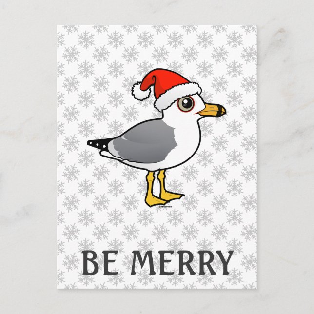 Santa Ring-billed Gull Holiday Postcard (Front)