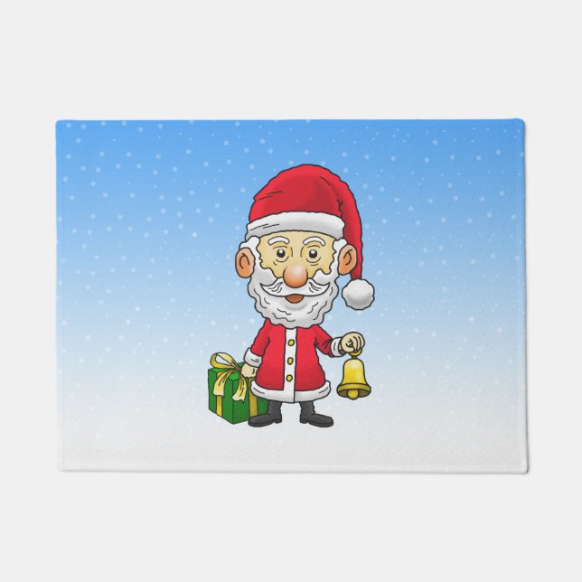 Santa Rings The Bells  Doormat (Front)