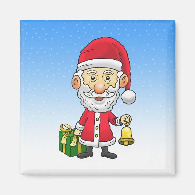 Santa Rings The Bells  Magnet (Front)