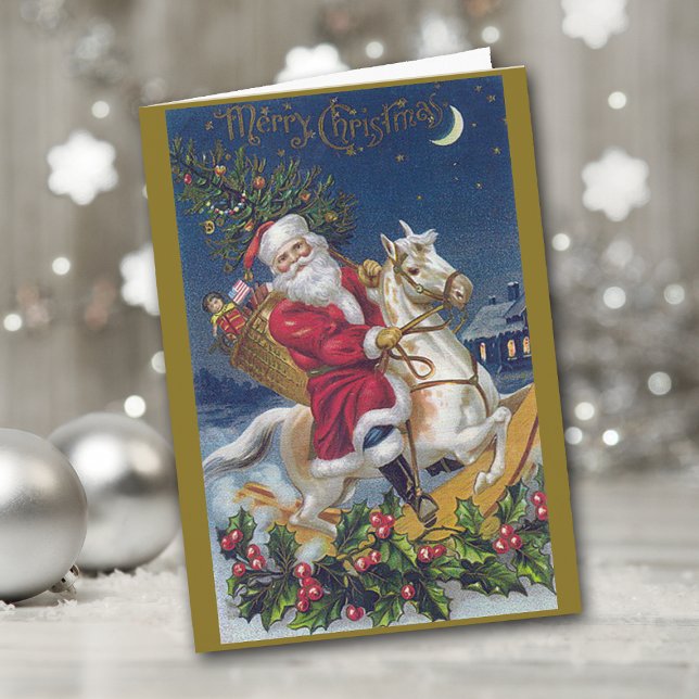 Santa Rocking Horse Christmas Card (Creator Uploaded)