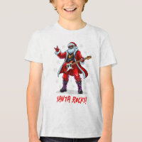 Santa Rocks! Funny Santa Claus playing guitar