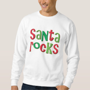 Santa Rocks Red and Green Christmas Sweatshirt