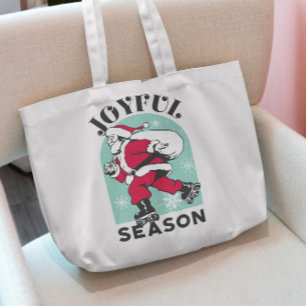Santa Roller Skating Tote Bag