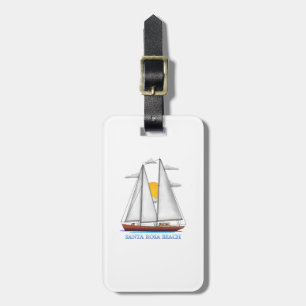 Santa Rosa Beach Coastal Nautical Sailing Sailor Luggage Tag