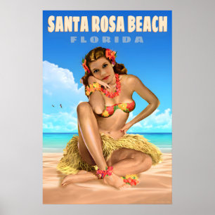 Santa Rosa Beach Florida Travel Poster Sea Eagle