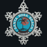 Santa Rosa Beach Florida Tropical Ocean Snowflake Pewter Christmas Ornament<br><div class="desc">Santa Rosa Beach Florida Tropical Ocean</div>