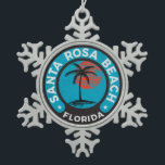 Santa Rosa Beach Florida Tropical Ocean Snowflake Pewter Christmas Ornament<br><div class="desc">Santa Rosa Beach Florida Tropical Ocean</div>