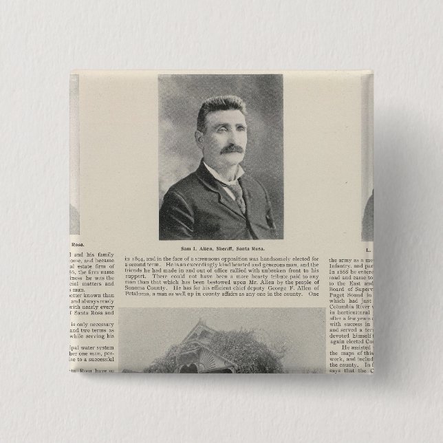 Santa Rosa, California 15 Cm Square Badge (Front)