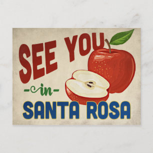 Santa Rosa California Apple - Vintage Travel Postcard