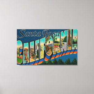Santa Rosa, California - Large Letter Scenes Canvas Print