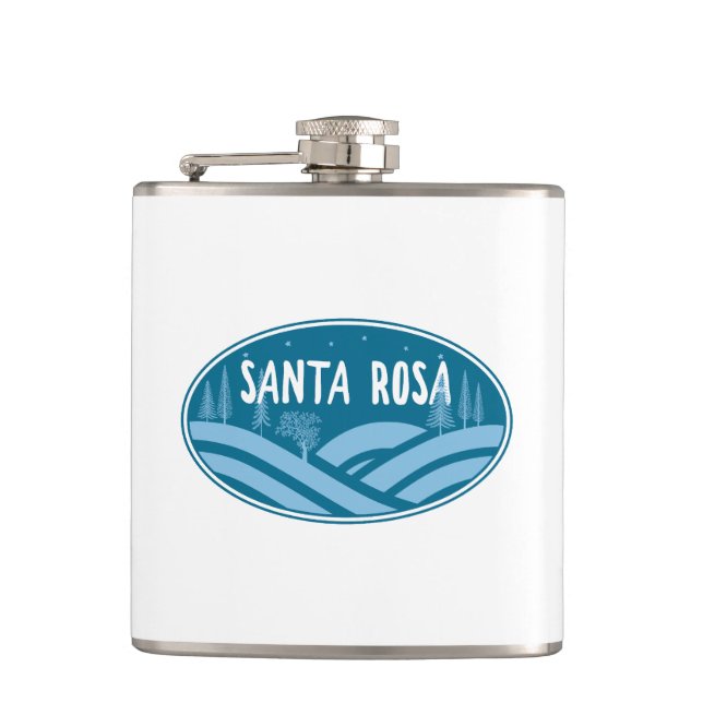 Santa Rosa California Outdoors Hip Flask (Front)