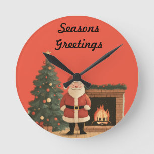 Santa Round Clock