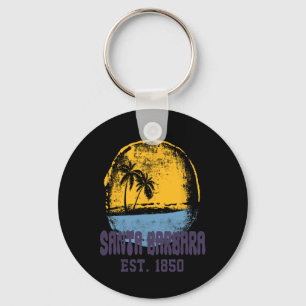 Santa Rra California Retro Surfer Vintage Beach Me Key Ring