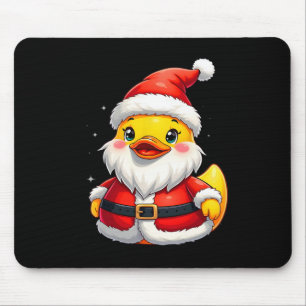 Santa Rubber Duck Cute Christmas Holiday  Mouse Pad
