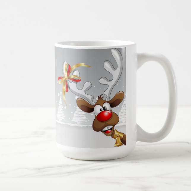 Santa & Rudolf Cartoon Mug (Right)