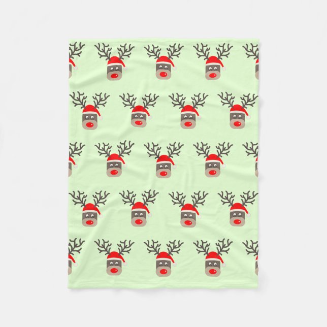 Santa Rudolf  Fleece Blanket (Front)