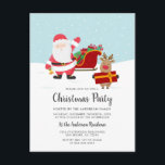 Santa, Rudolph & Sled Christmas Party Invitations<br><div class="desc">Santa,  Rudolph & Sled Christmas Party Invitations by Eugene Designs.</div>