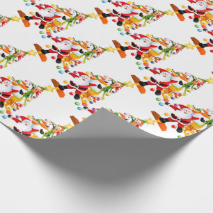 Santa, Rudolph, Snowman and Elf Wrapping Paper