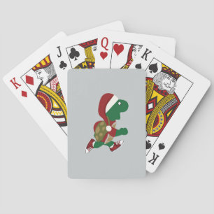 Santa Running Turtle Playing Cards