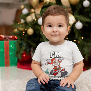 Santa Running Xmas Humour Holiday Funny Christmas Baby T-Shirt
