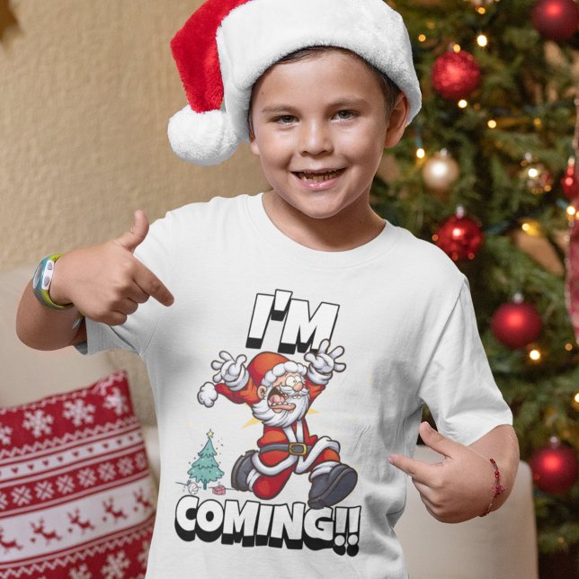 Santa Running Xmas Humour Holiday Funny Christmas T-Shirt (Creator Uploaded)
