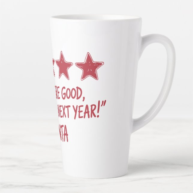 Santa’s 5-Star Review - Christmas Design Latte Mug (Right)
