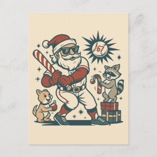 Santa’s 67 Christmas Baseball Meme Postcard