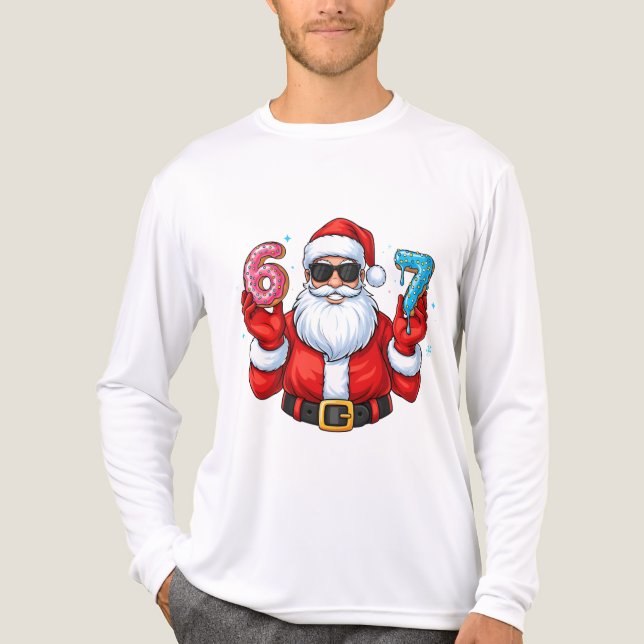 Santa’s 6 & 7 Donut Party Tri-Blend Shirt (Front)