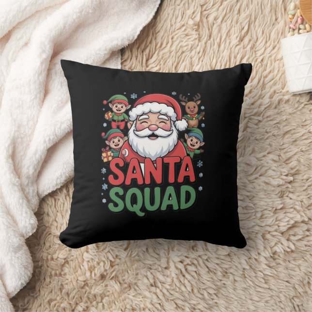 Santa’s Bad Influence (Funny Santa Squad) Cushion (Blanket)