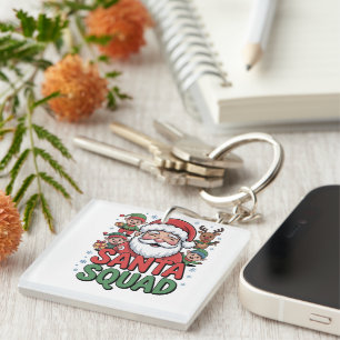 Santa’s Bad Influence (Funny Santa Squad) Key Ring