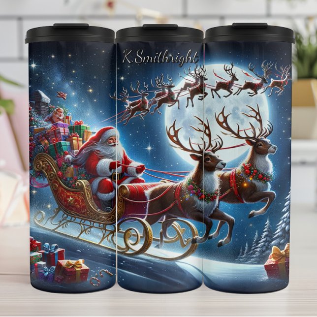Santa’s Cheerful Sky Sprint Thermal Tumbler (Creator Uploaded)