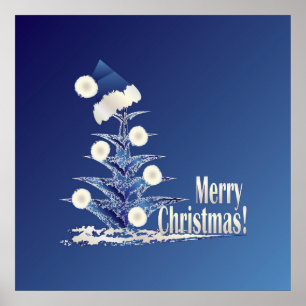 Santa s Christmas tree Poster