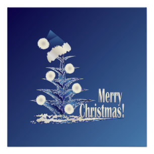 Santa s Christmas tree Poster