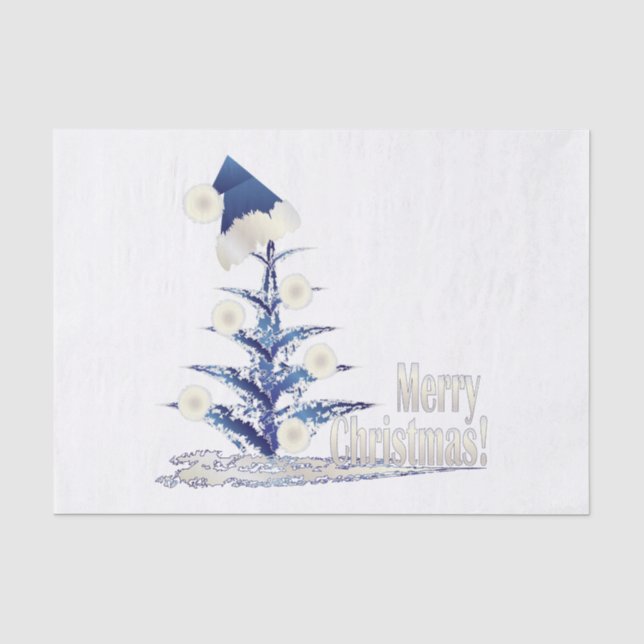 Santa s Christmas tree Tissue Paper (Front)