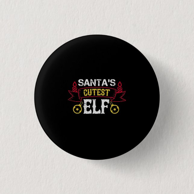 Santa’s Cutest Elf 3 Cm Round Badge (Front)