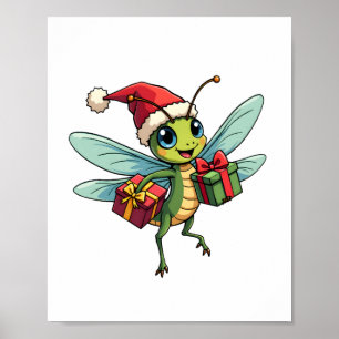 Santa’s Dragonfly Helper Poster