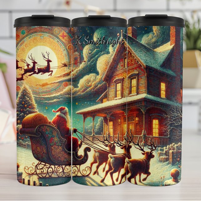 Santa’s Dreamy Holiday Voyage Thermal Tumbler (Creator Uploaded)
