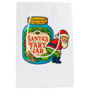 Santa’s Fart Jar Funny Christmas Medium Gift Bag