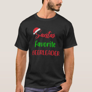 Santa’s Favorite Cheerleader Pajama Christmas Xmas T-Shirt