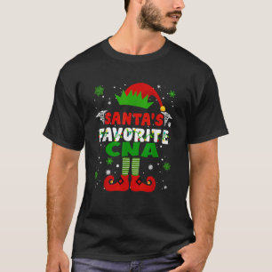 Santa s Favorite CNA Funny Christmas Gifts  T-Shirt