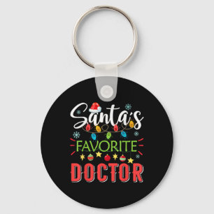 Santa S Favorite Doctor Xmas Light Santa Hat Chris Key Ring