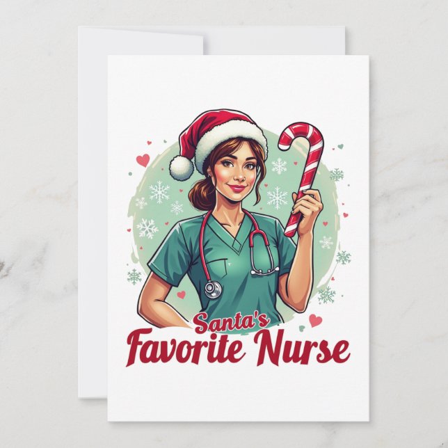 Santa’s Favorite Nurse  Invitation (Front)