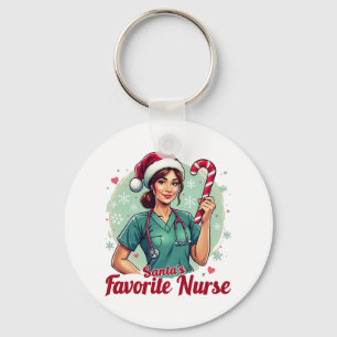 Santa’s Favorite Nurse Key Ring