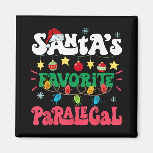 Santa S Favorite Paralegal Funny Santa Xmas Light  Magnet (Front)
