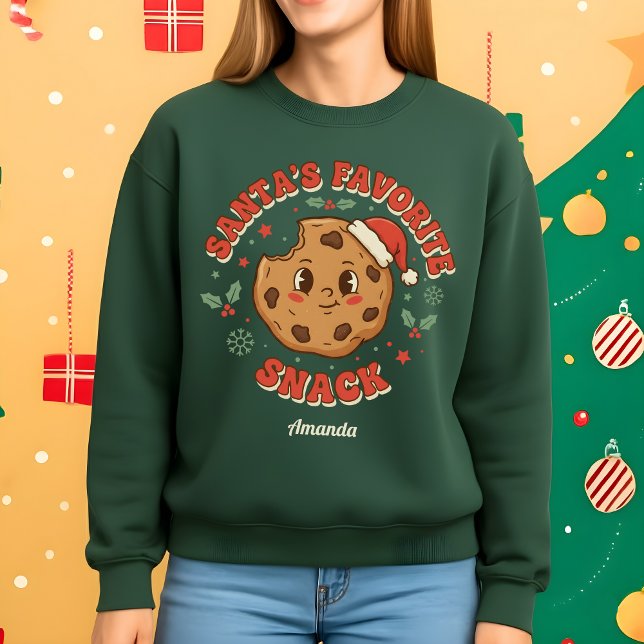 Santa’s Favorite Snack Funny Cookie Christmas Sweatshirt (Creator Uploaded)